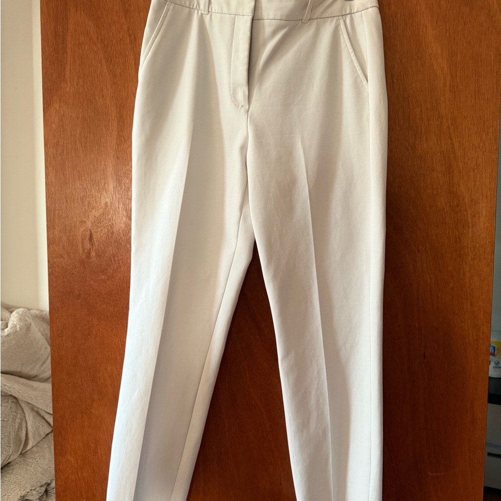 White House Black Market High-Waisted White Trousers